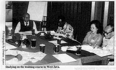 Studying on the training course in West Java. 