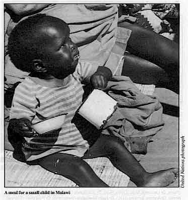 A meal for a small child in Malawi