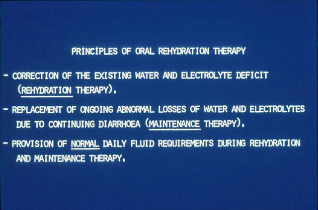 Slide 9 - These are the principles of oral rehydration therapy.