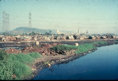 Slums - long shot -Water in foreground- slide 15 - A Kind of Living
