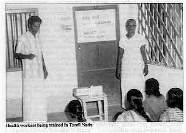 Health workers being trained in Tamil Nadu