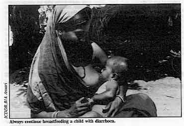Always continue breastfeeding a child with diarrhoea. 